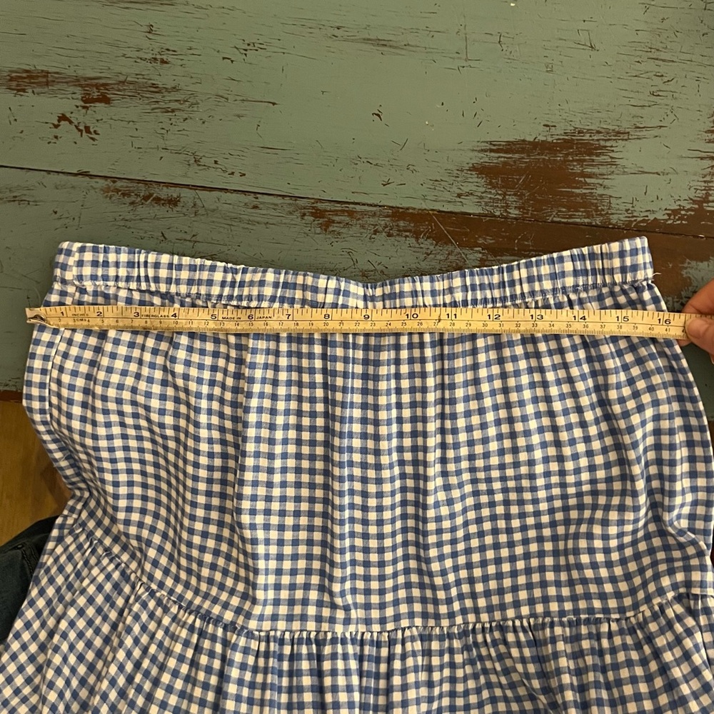 SO Brand Baby Blue Checkered Midi Skirt - Size Large - Picture 2 of 3